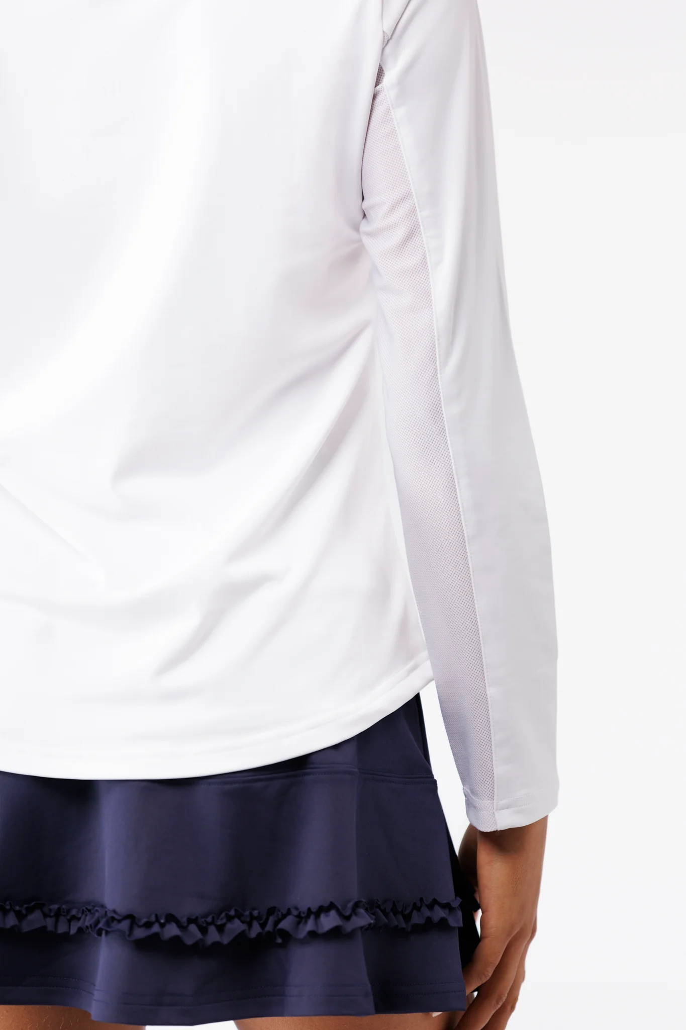 Ava Ruffle Quarter Zip - White - Image 6