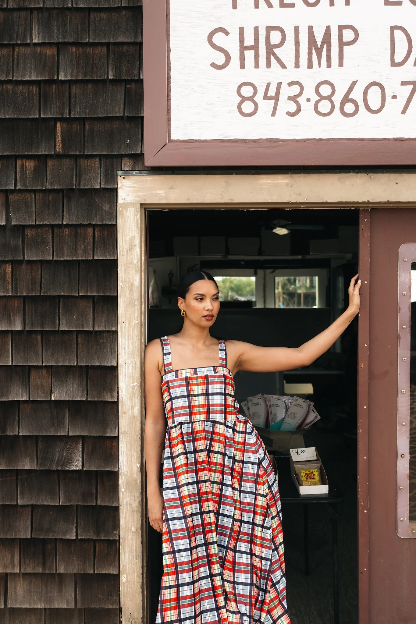 Heather Dress - Coastal Plaid - Image 7